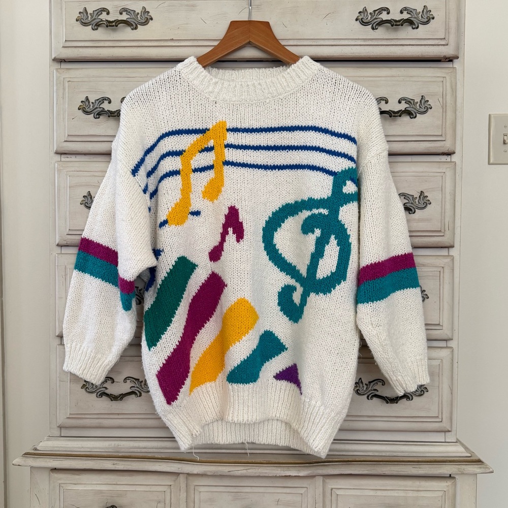 Here’s A Hug Vintage Music Note Sweater